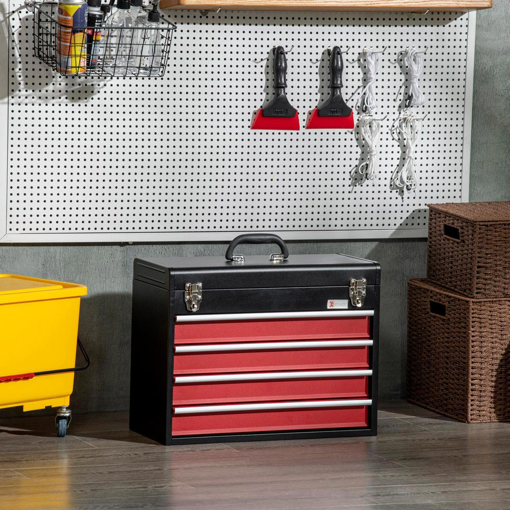 DURHAND 4 Drawer Black Tool Chest Image 5