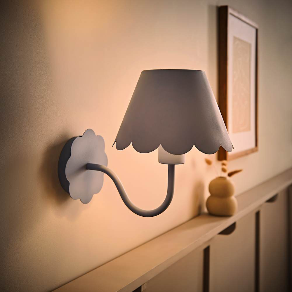 ValueLights Hallie Blue Scallop Rechargeable Wall Light 2 Pack Image 2