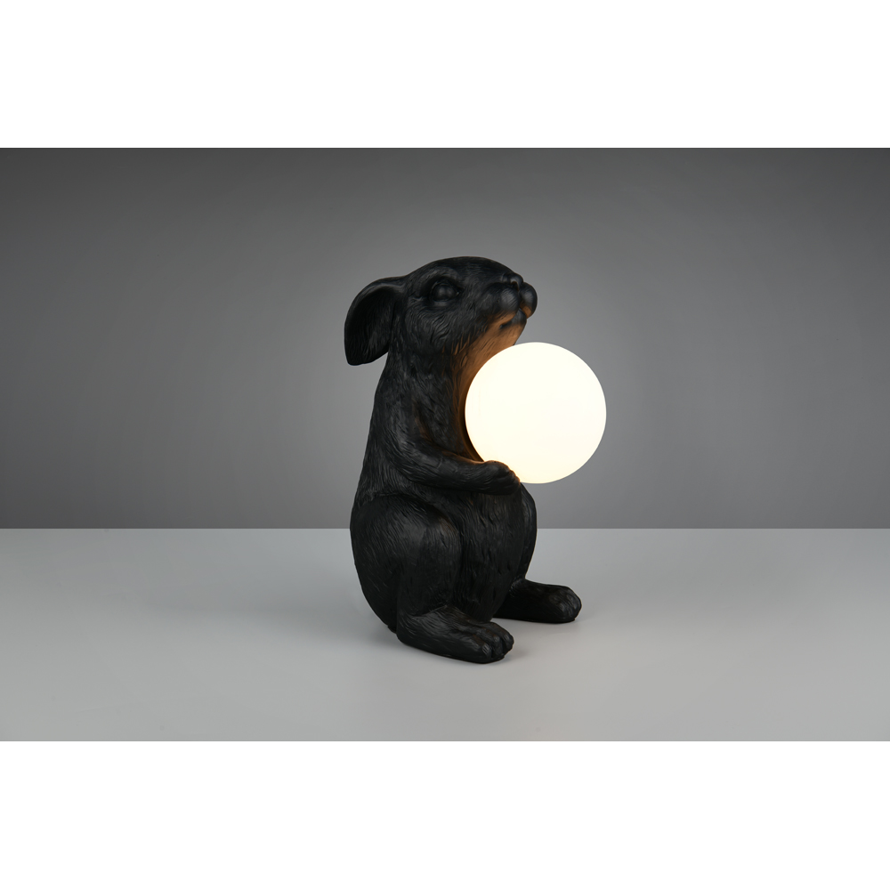 TRIO Rabbit Matt Black Table Lamp Image 4