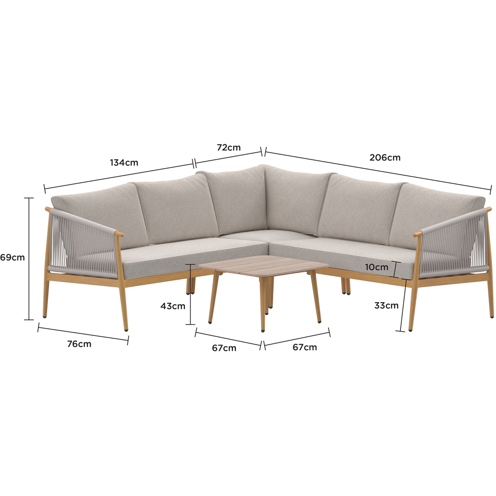 Charles Bentley Almada 5 Seater Rope Weave Garden Corner Lounge Set Image 9