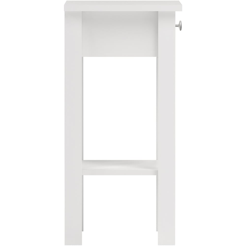 Florence Madrid Single Drawer White Bedside Table Image 4