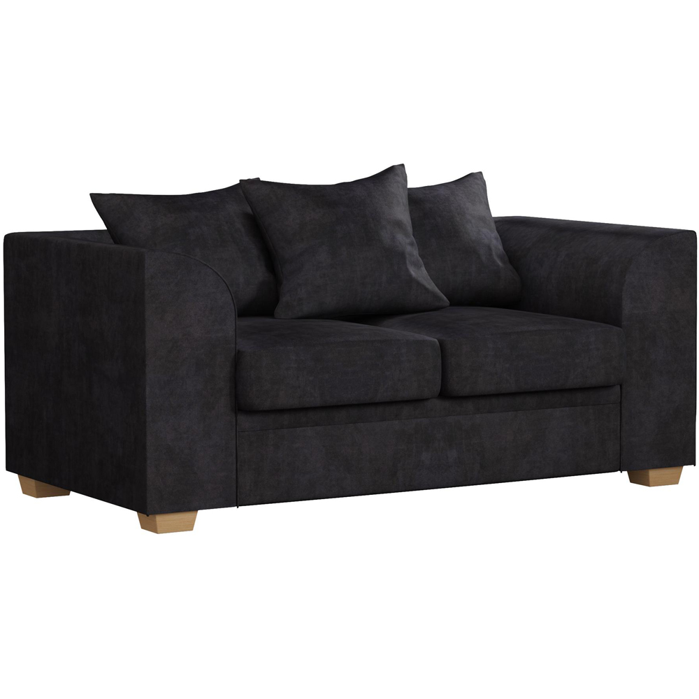Modo 5 Seater Ebony Plush Velvet Scatter Back Sofa Set Image 3