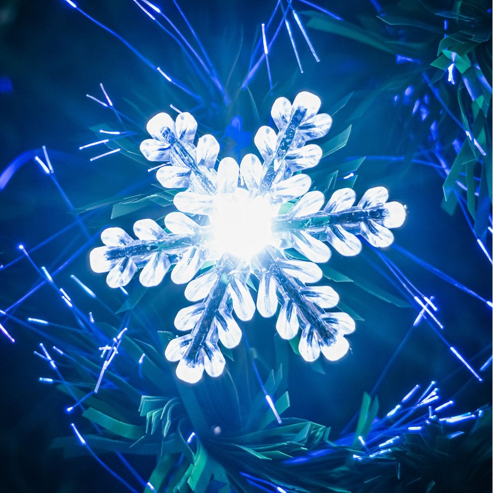 The Christmas Centre 12 Cool White LED Green Fibre Optic Artificial Xmas Tree 2ft Image 3