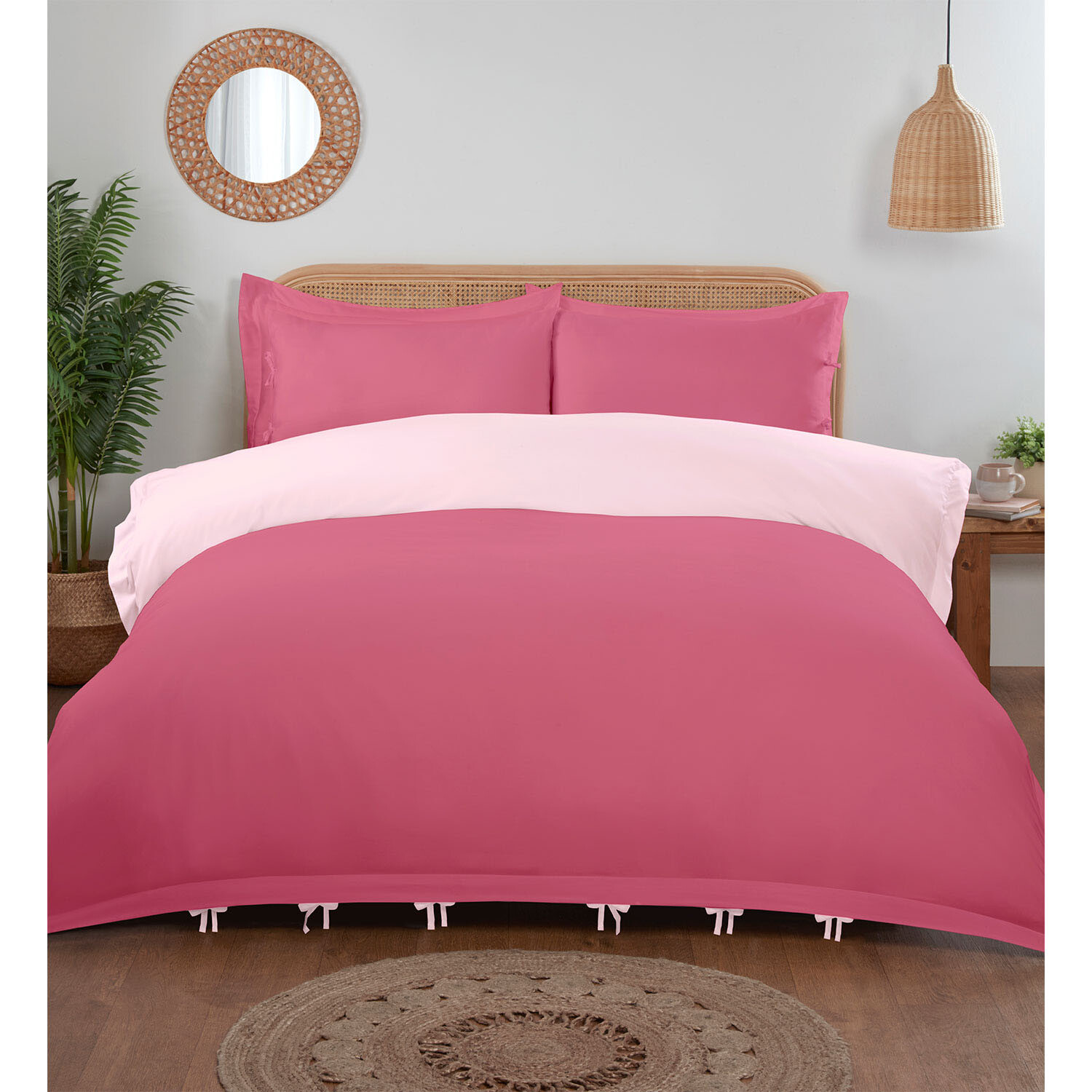 Reversible Moda Duvet Set - Pink/Raspberry / Double Image 2