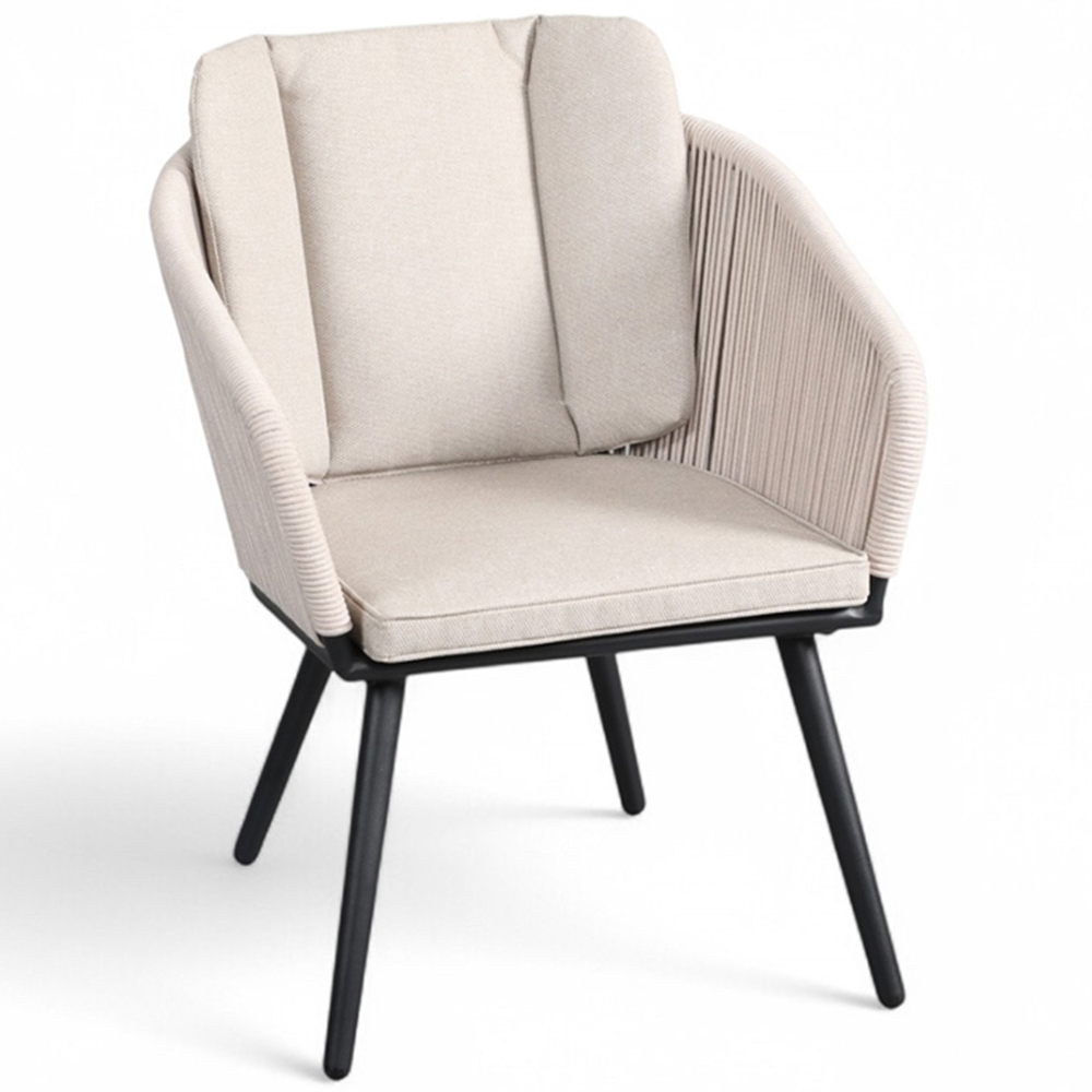 Royalcraft Bali 4 Seater Round Ceramic Rope Dining Set Image 4