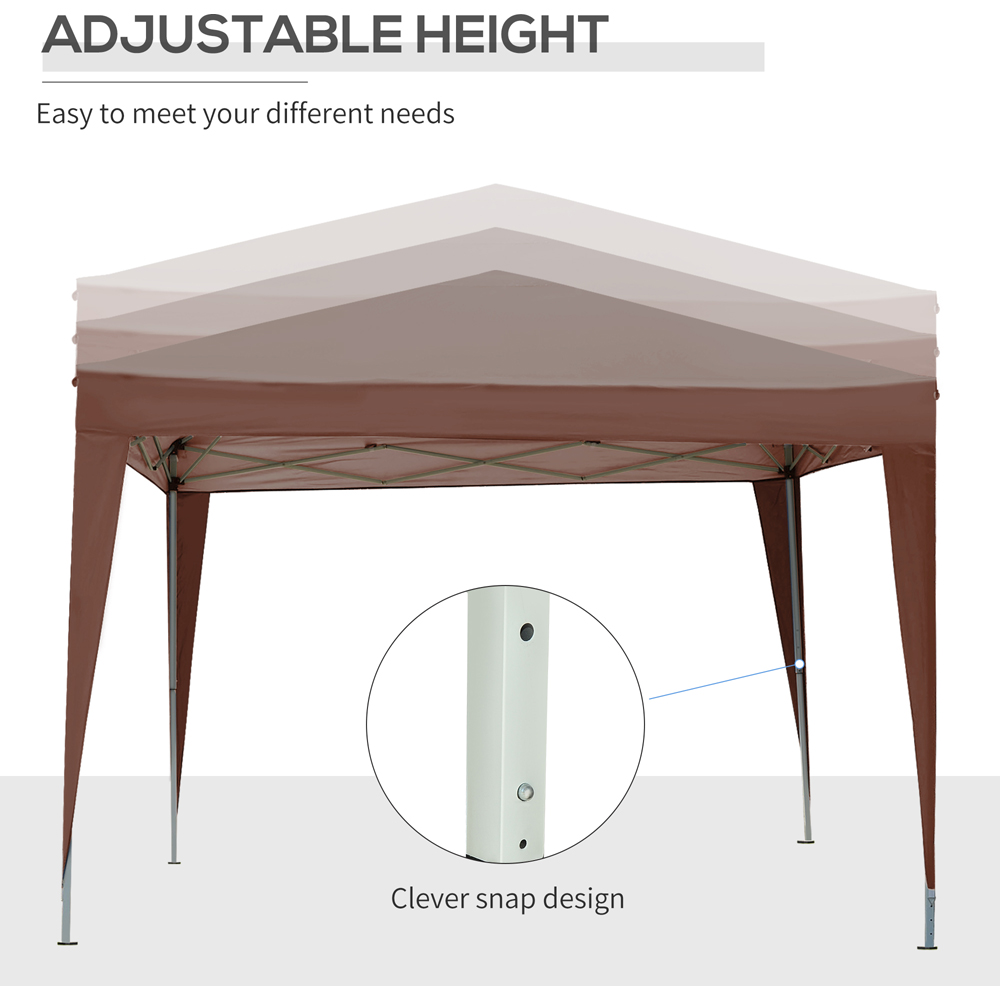 Outsunny 3 x 3m Coffee Party Canopy Tent with Carry Bag Image 4