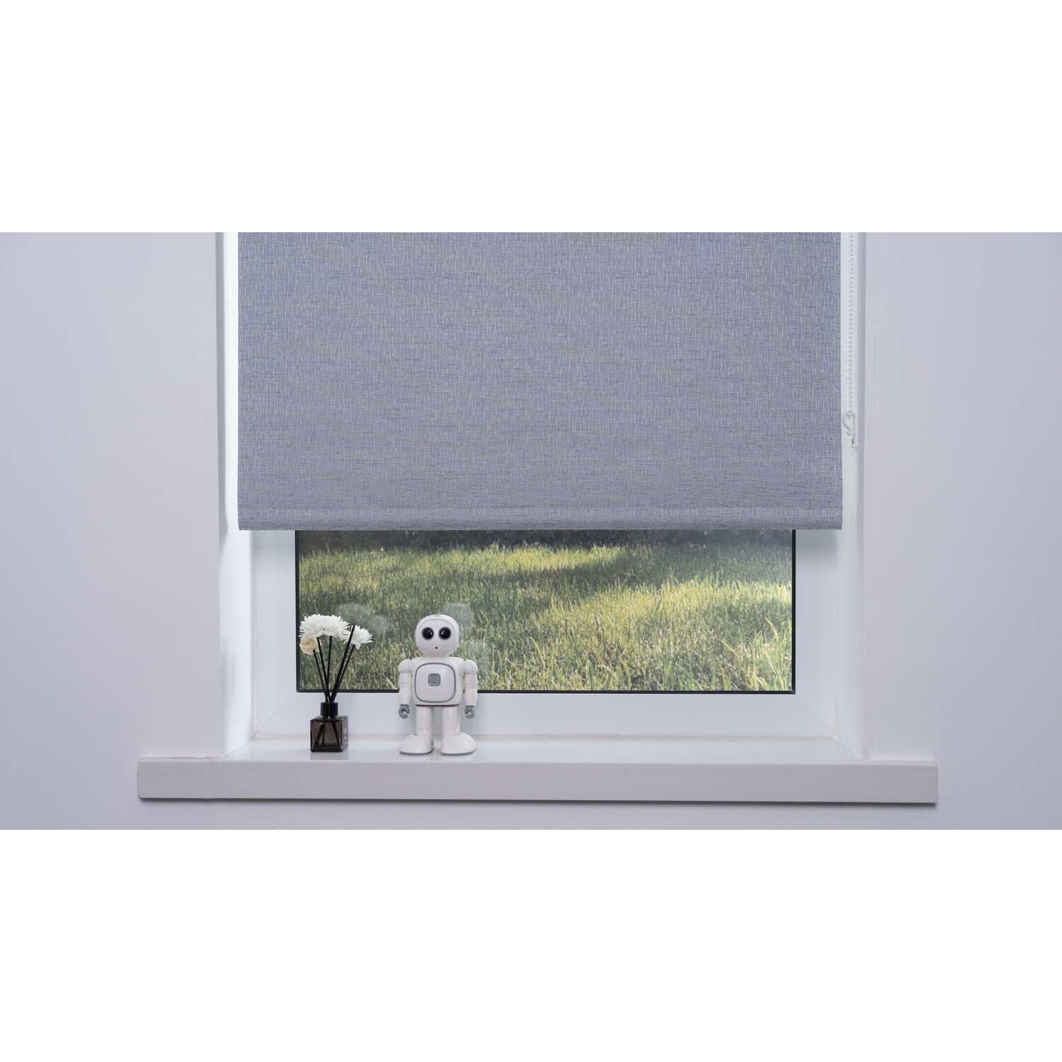 Blackout Textured Blind - Blue Weave / 120cm Image 2