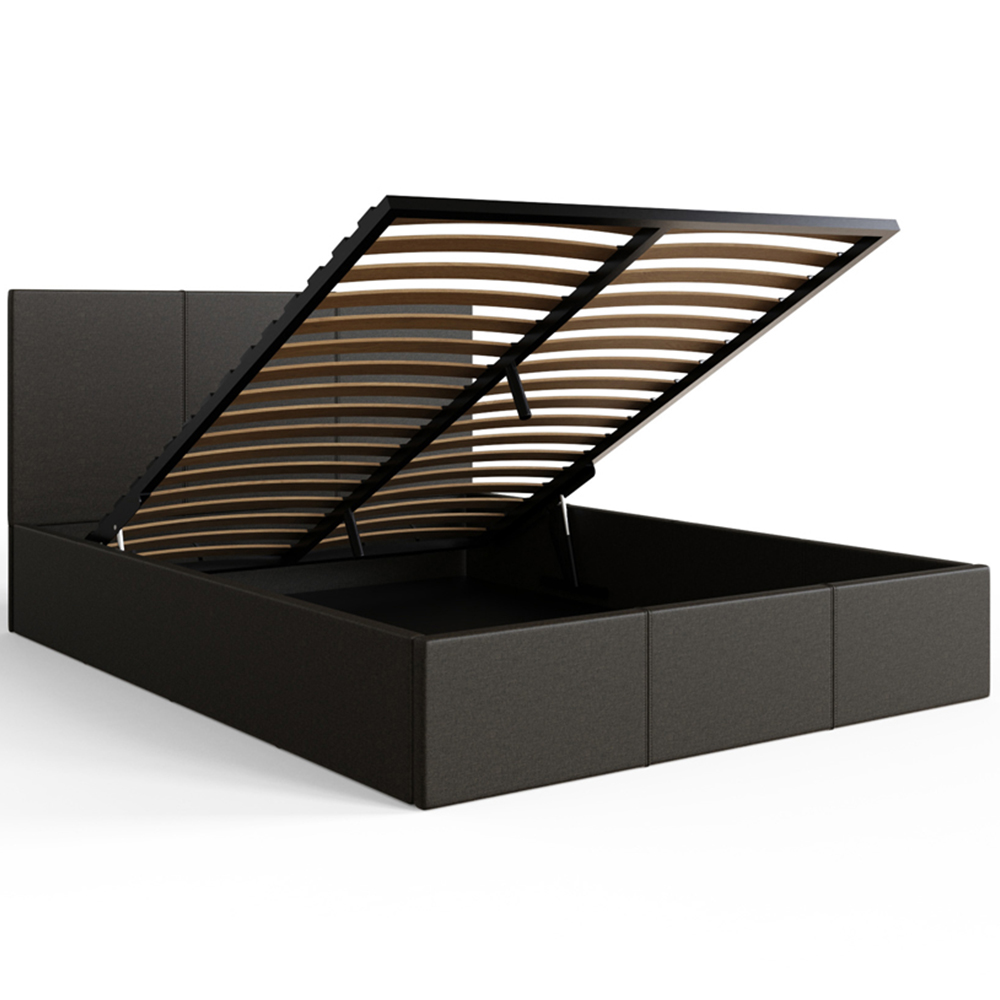 GFW Small Double Grey Hopsack Fabric End Lift Ottoman Bed with Bonnell Mattress Image 7