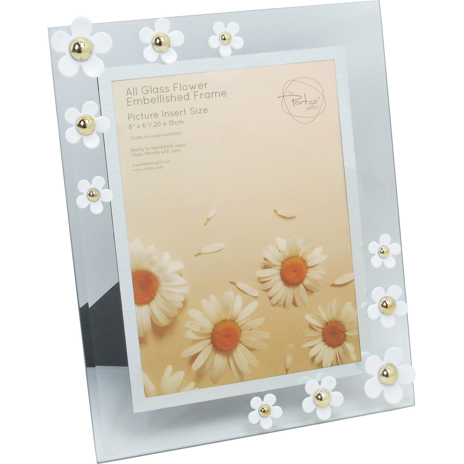 All Glass Flower Embellished Frame - White / 26.5cm Image 3