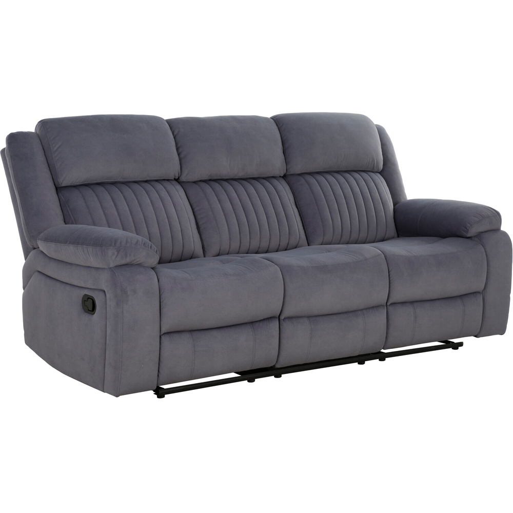 Haddon 3 Seater Dark Grey Manual Recliner Sofa Image 2