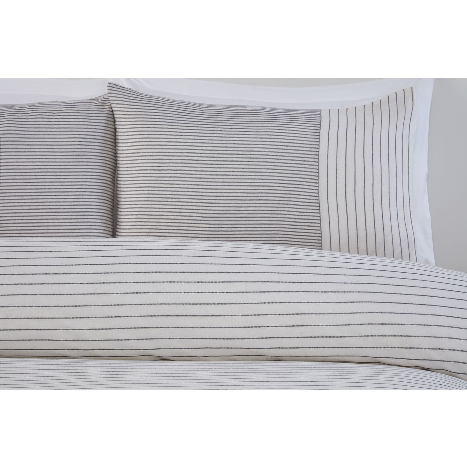 Hampton Linen Stripe Duvet Set - Natural / King Image 2