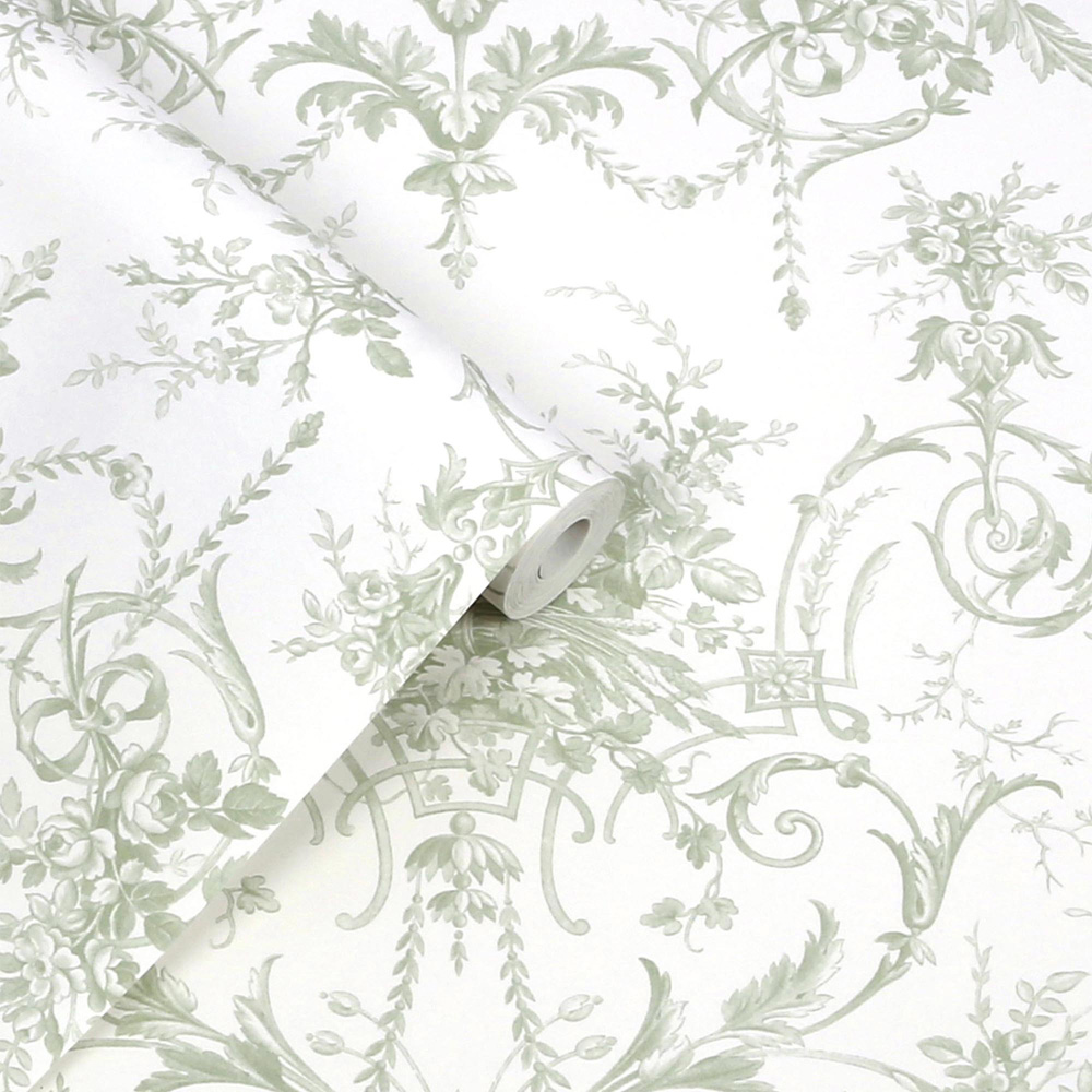 Laura Ashley Tuilieries Sage Green Wallpaper Image 2