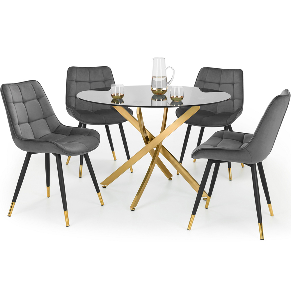 Julian Bowen Montero Metal and Glass 4 Seater Round Dining Table Image 7