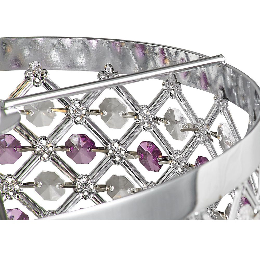 Happy Homewares Sparkly Clear and Purple Beads Ceiling Pendant Shade Image 2