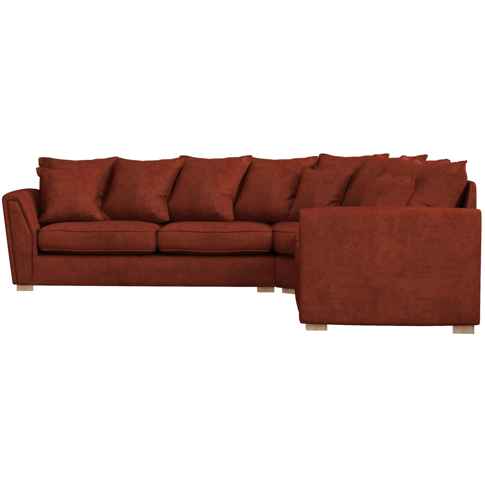 Wendleberry 4 Seater Marmalade Plush Velvet Scatter Back Corner Sofa Image 3