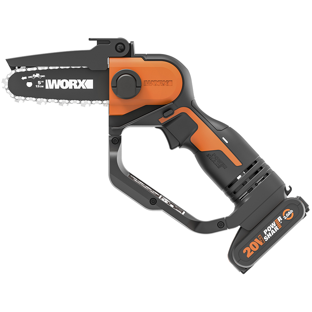 Worx WG324E 20V Cordless Compact 12cm Chainsaw with Battery and Charger Image 5