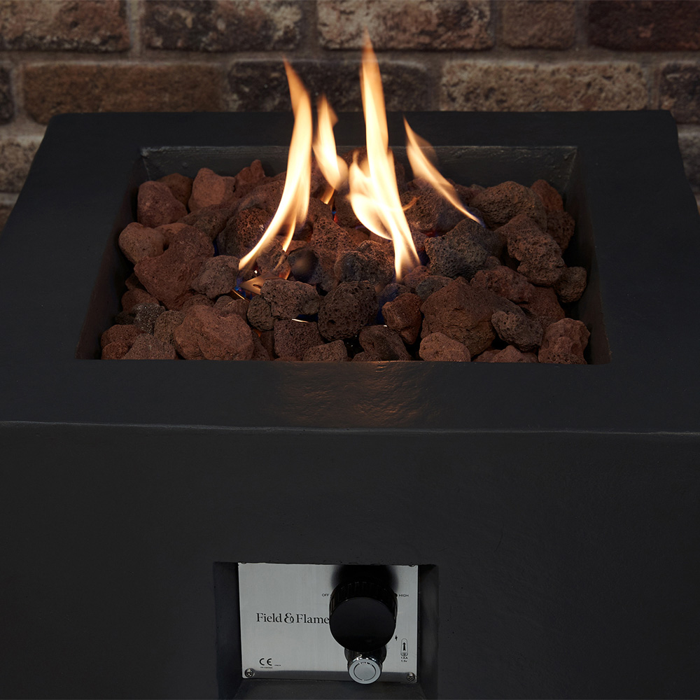 Field & Flame Aster Grey Square Style Gas Fire Pit 45000 BTU Image 5