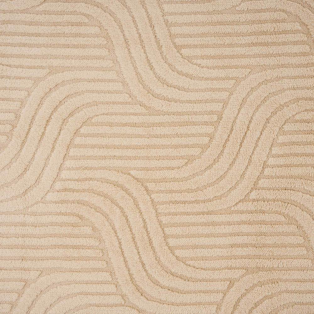 Living and Home 180 x 90cm Light Brown Minimalist Wavy Geometric Non-Slip Sofa Mat Image 4