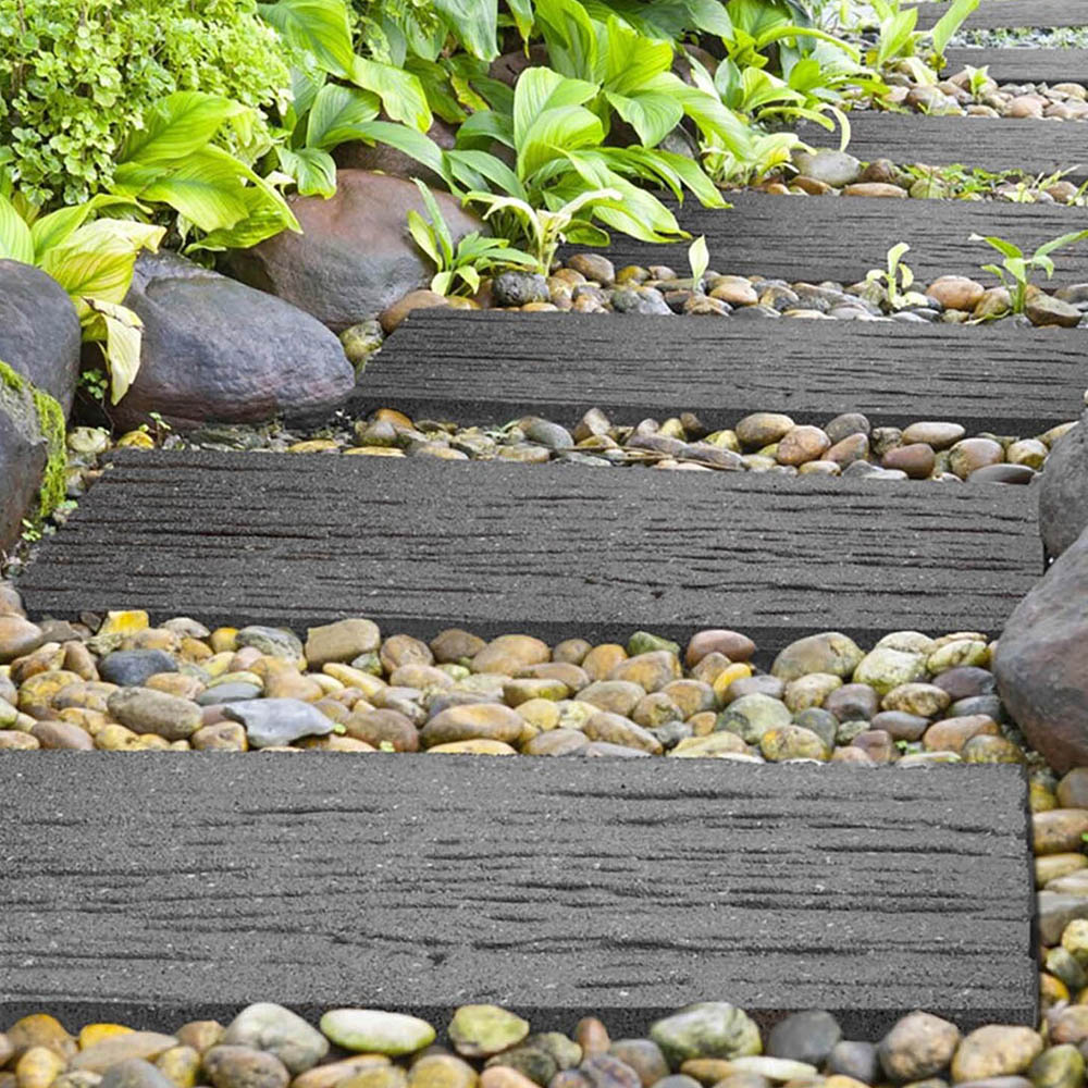 Railroad Tie Stepping Stone - Grey Image 3