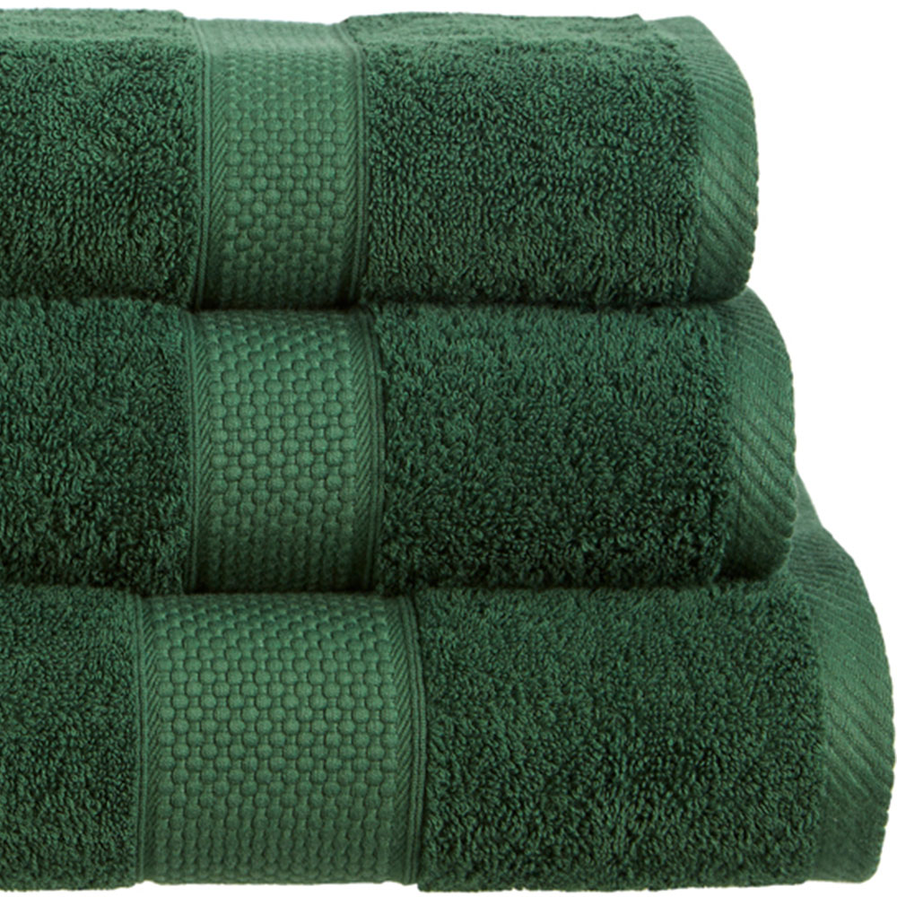 Imperial Ringspun Combed Cotton Bottle Green Turkish Face Towel 2 Pack Image 2