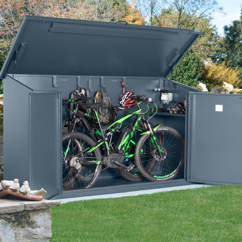 Asgard Access E Plus 8 x 4ft Double Door Green Bike Storage Shed Image 2