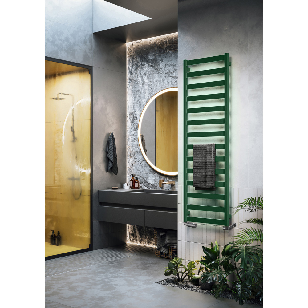 Terma Vivo Matt Green Heated Towel Rail 2019 BTU 1630 x 500mm Image 6