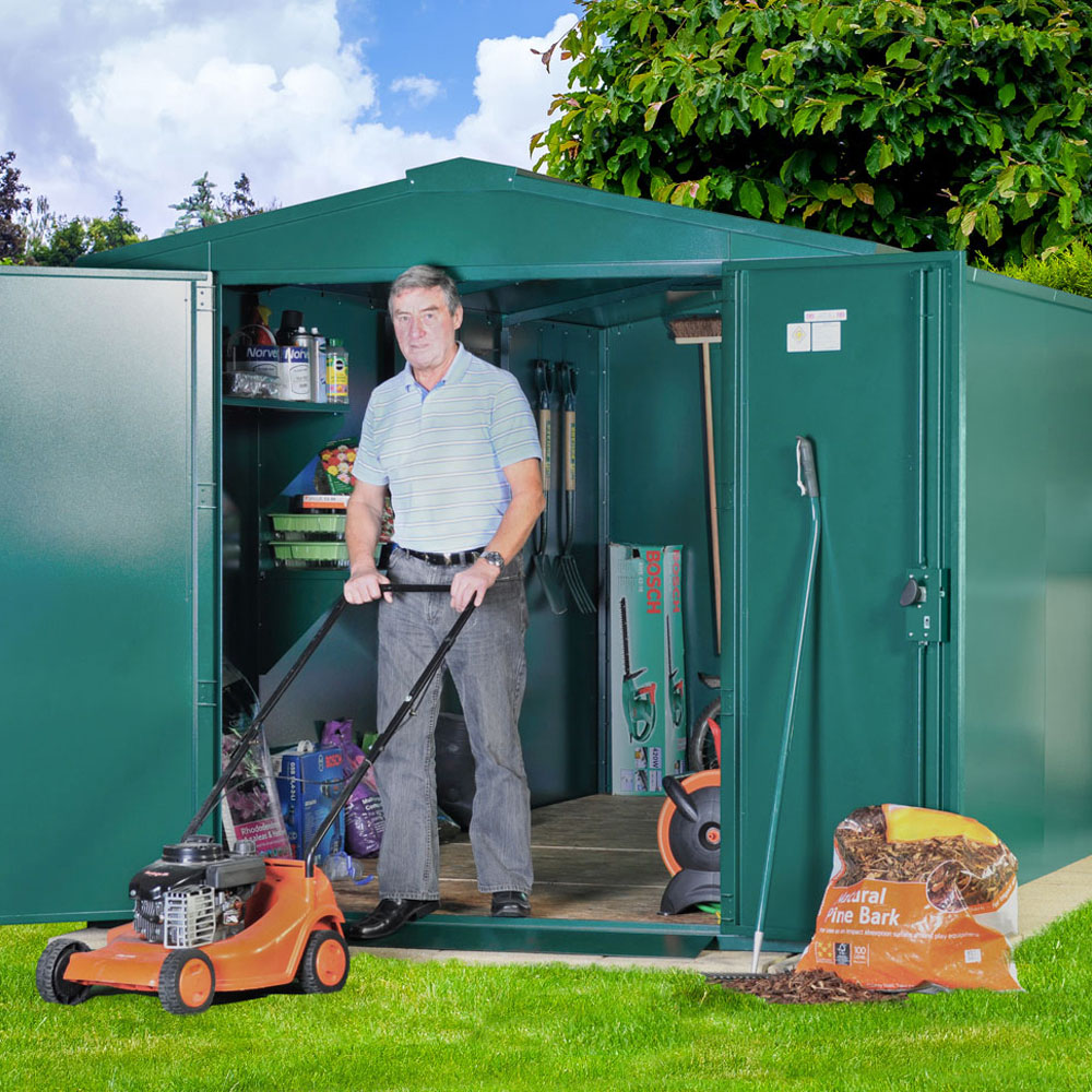 Asgard Gladiator 7 x 14ft Double Door Grey High Security Apex Garden Shed Image 2