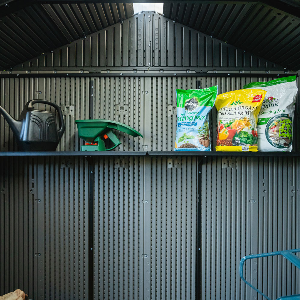 Lifetime Products 14 x 7ft Double Door Side Entry Garden Storage Shed Image 6