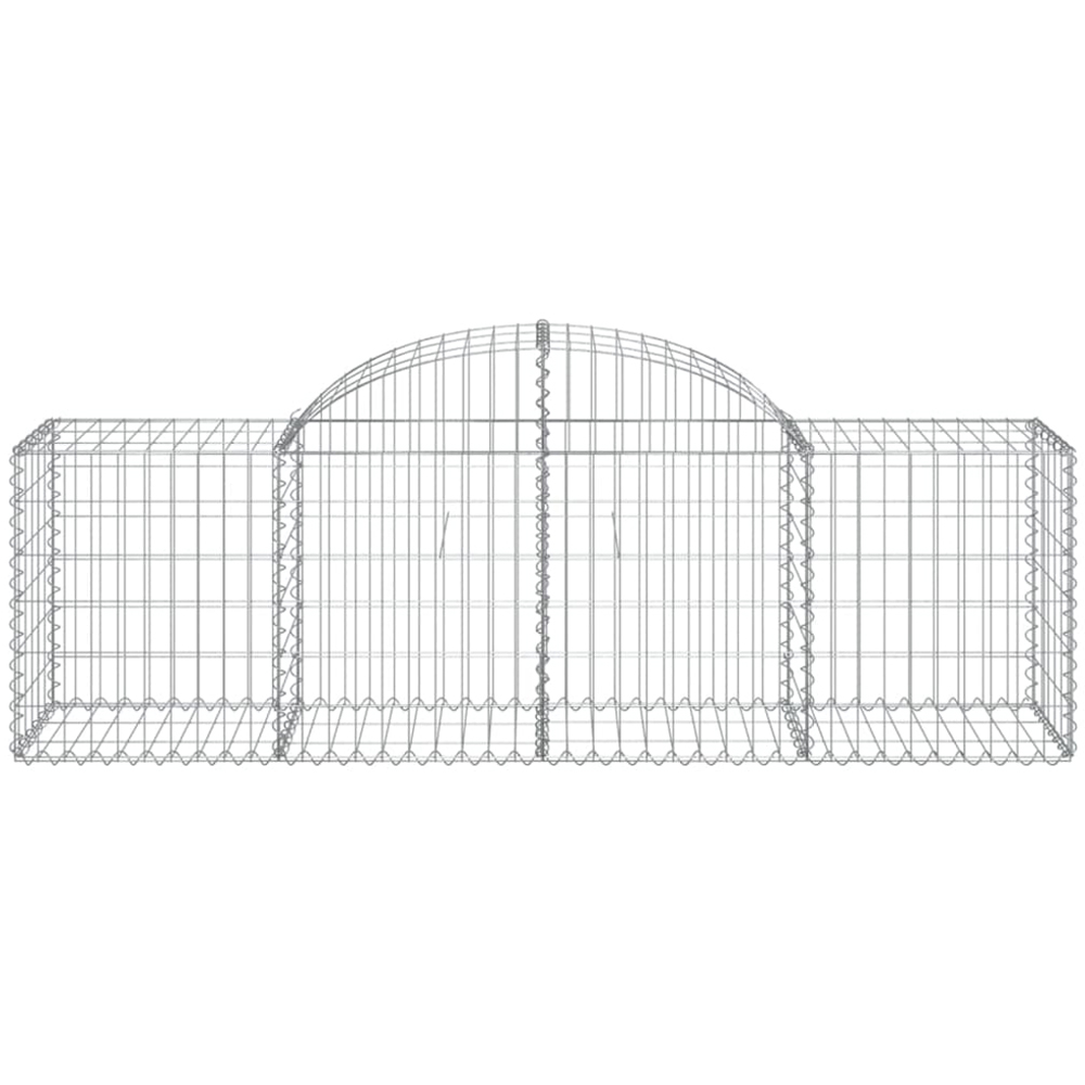 vidaXL Silver Galvanised Iron Gabion Basket 200 x 50 x 60/80cm 3 Pack Image 2