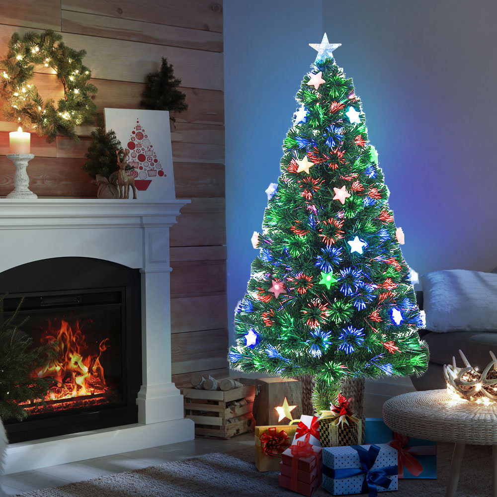 Everglow Fibre Optic Green Artificial Christmas Tree 5ft Image 2
