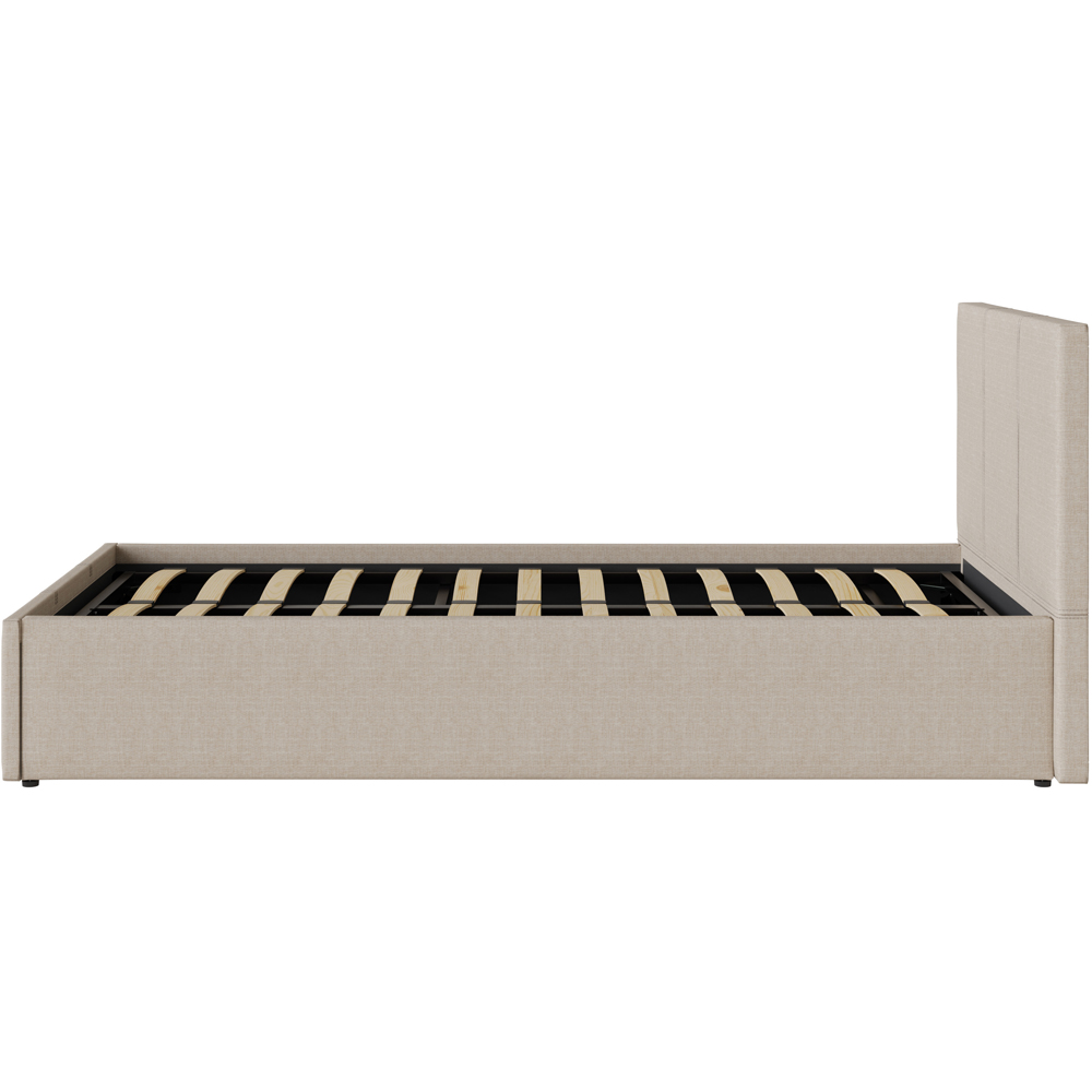 GFW Single Natural Hopsack Fabric Side Lift Ottoman Bed with Bonnell Mattress Image 5