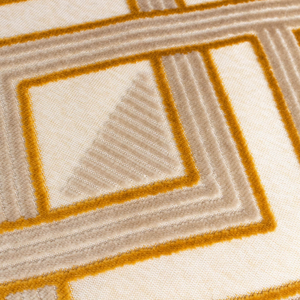 Paoletti Henley Gold Velvet Jacquard Cushion Image 4
