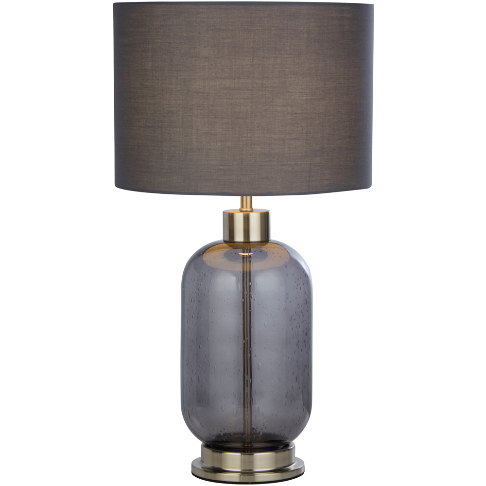 Lighting Collection Kendric Grey Shade Smoke Glass Table Lamp Image 3