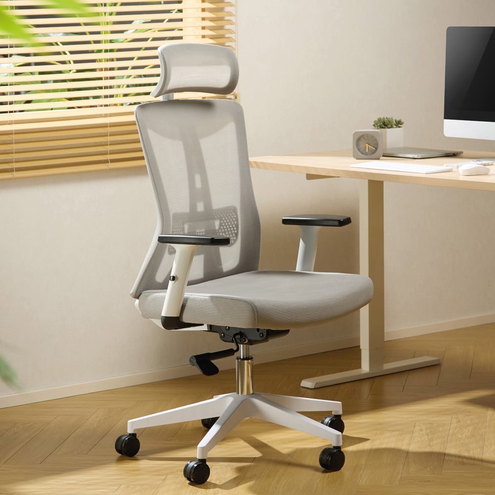 TTAP Oxford Plus Grey Mesh Swivel Office Chair Image 7