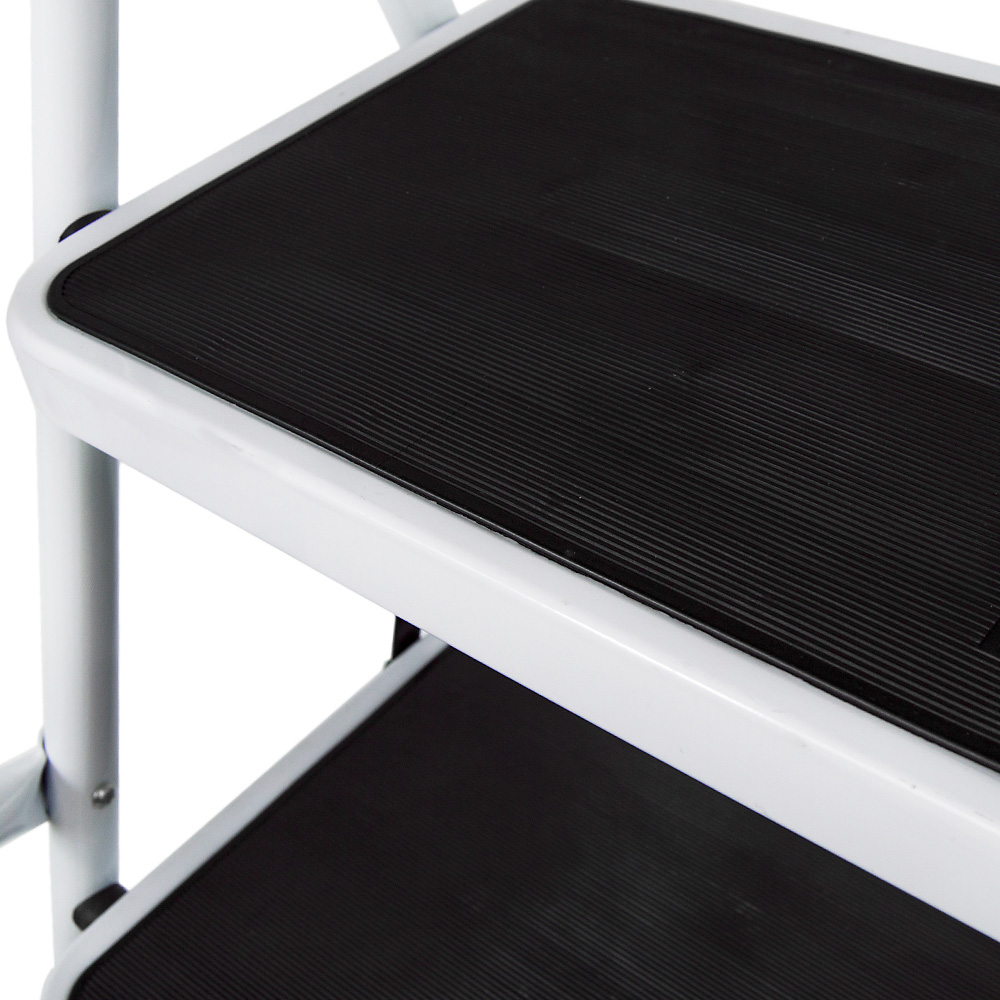 Home Vida 3 Step White Ladder with Handrail Image 5