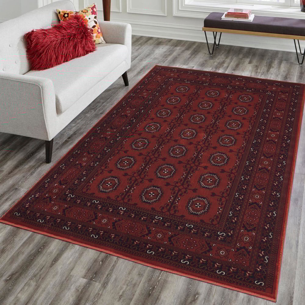 Desire Rugs Yasmin Red Traditional Bukhara Oriental Style Rug 60 x 220cm Image 7