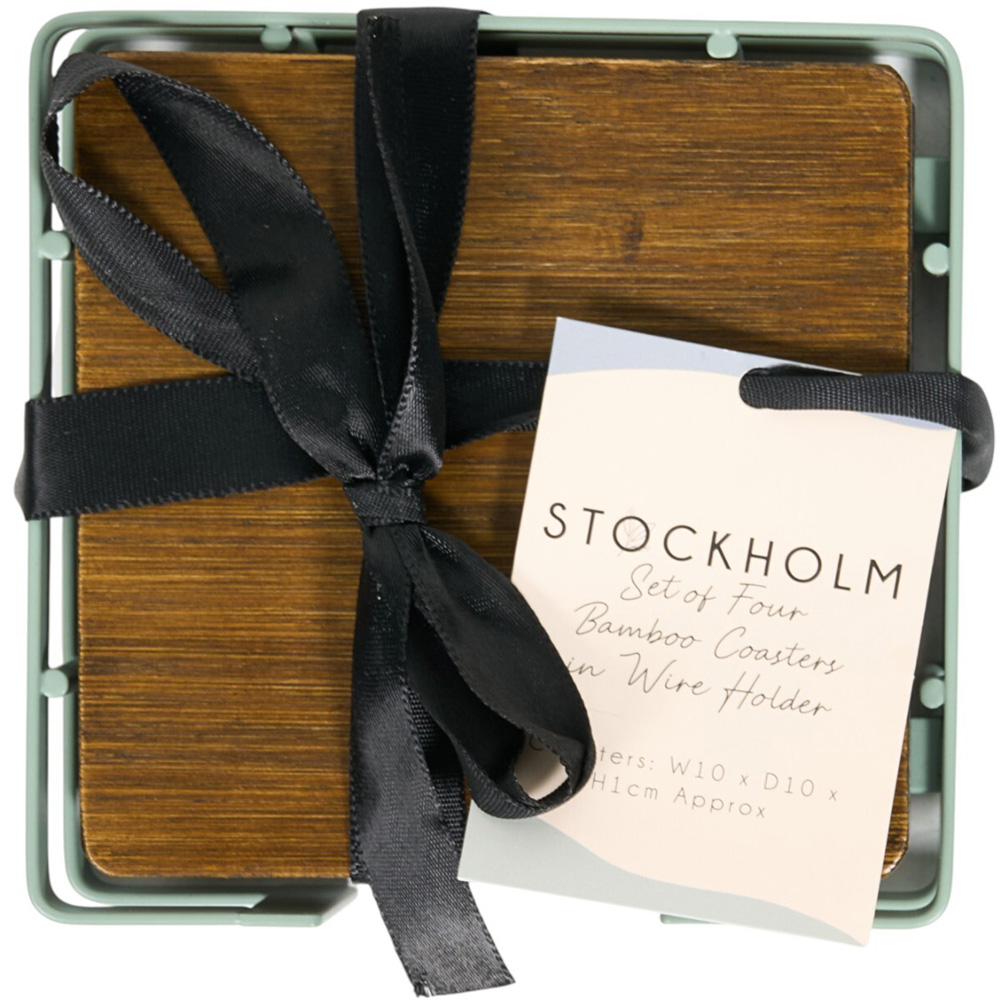Set of 4 Stockholm Bamboo Coasters Image 3