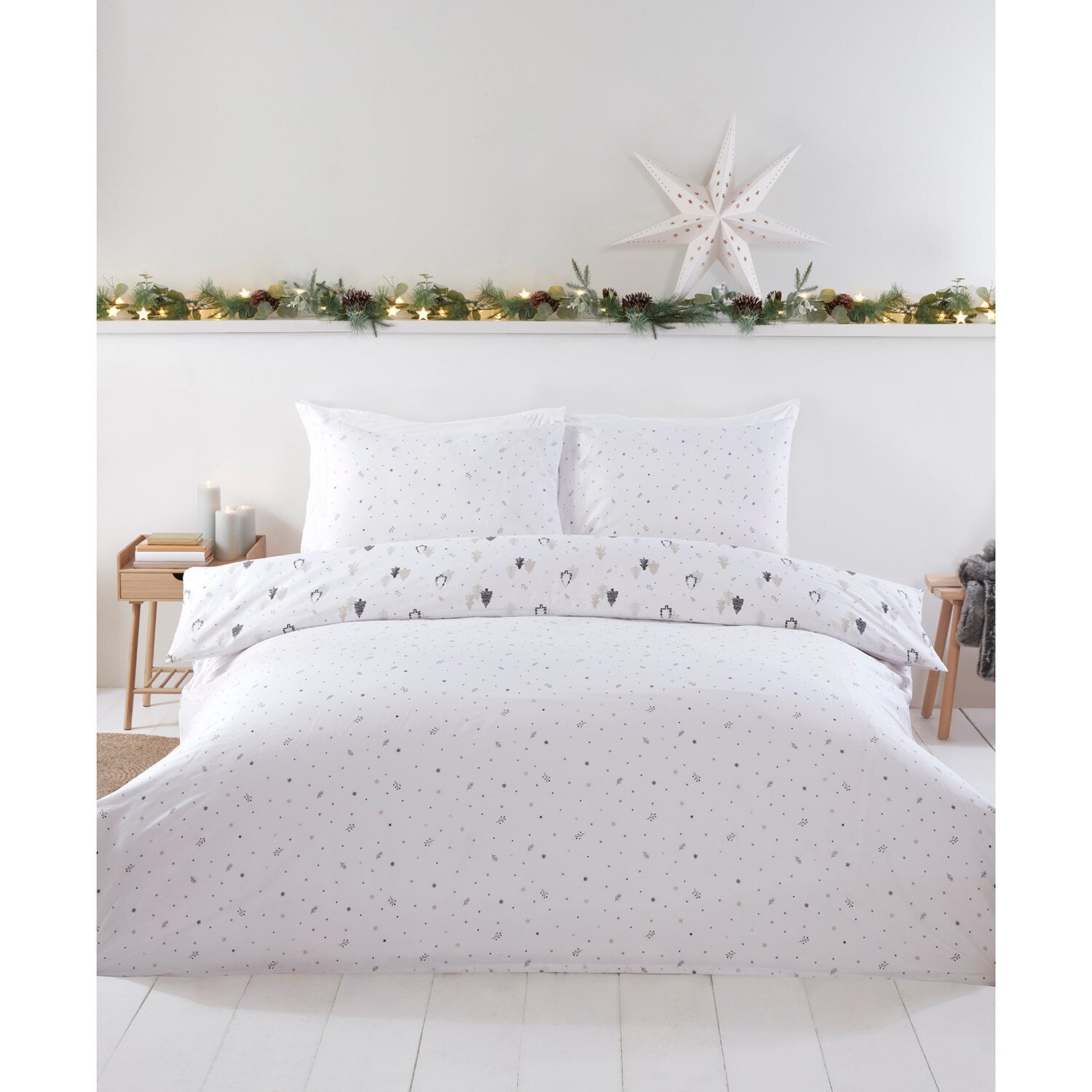 Winter Forest Duvet Cover and Pillowcase Set - Single Image 2