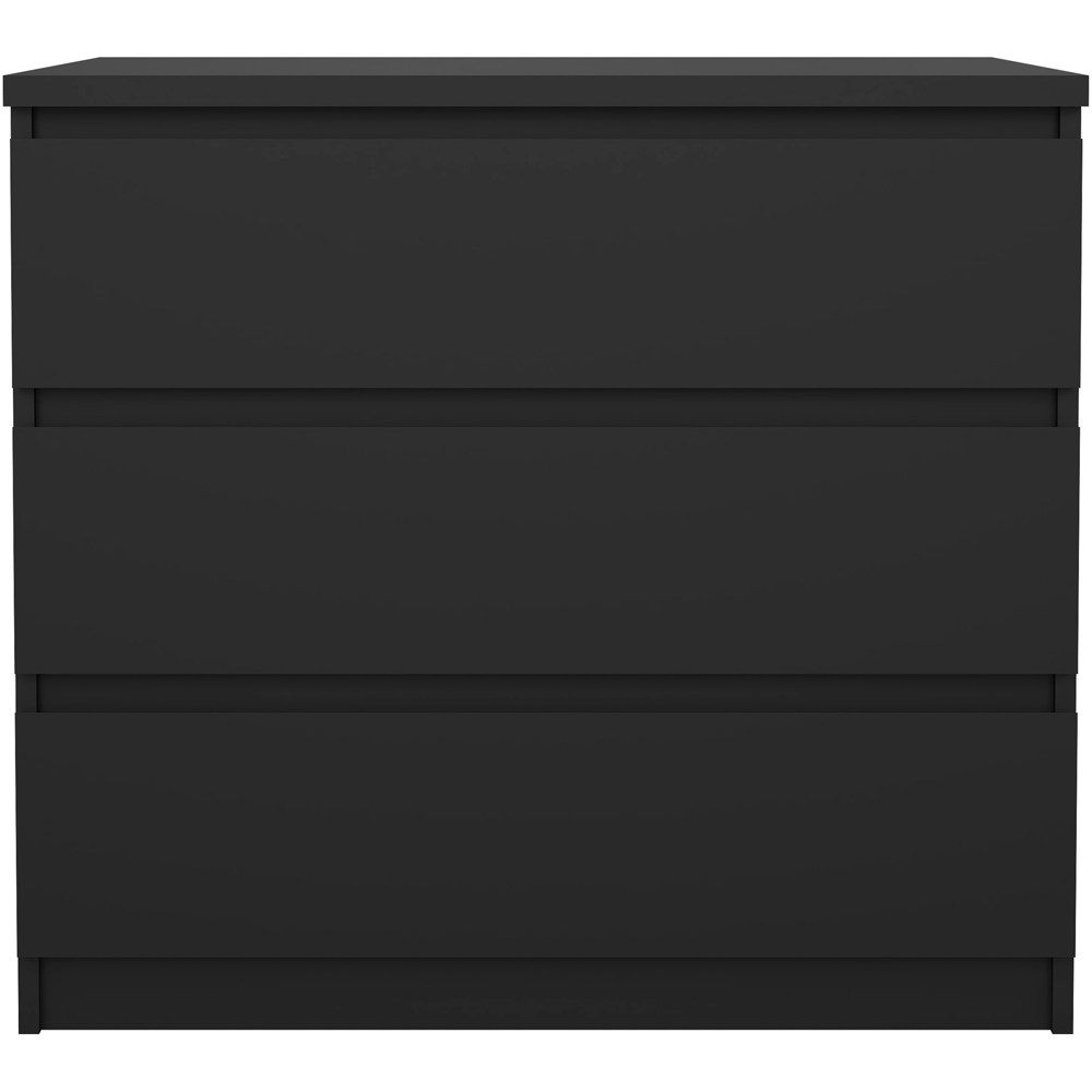 Florence 3 Drawer Matt Black Chest of Drawers Image 3