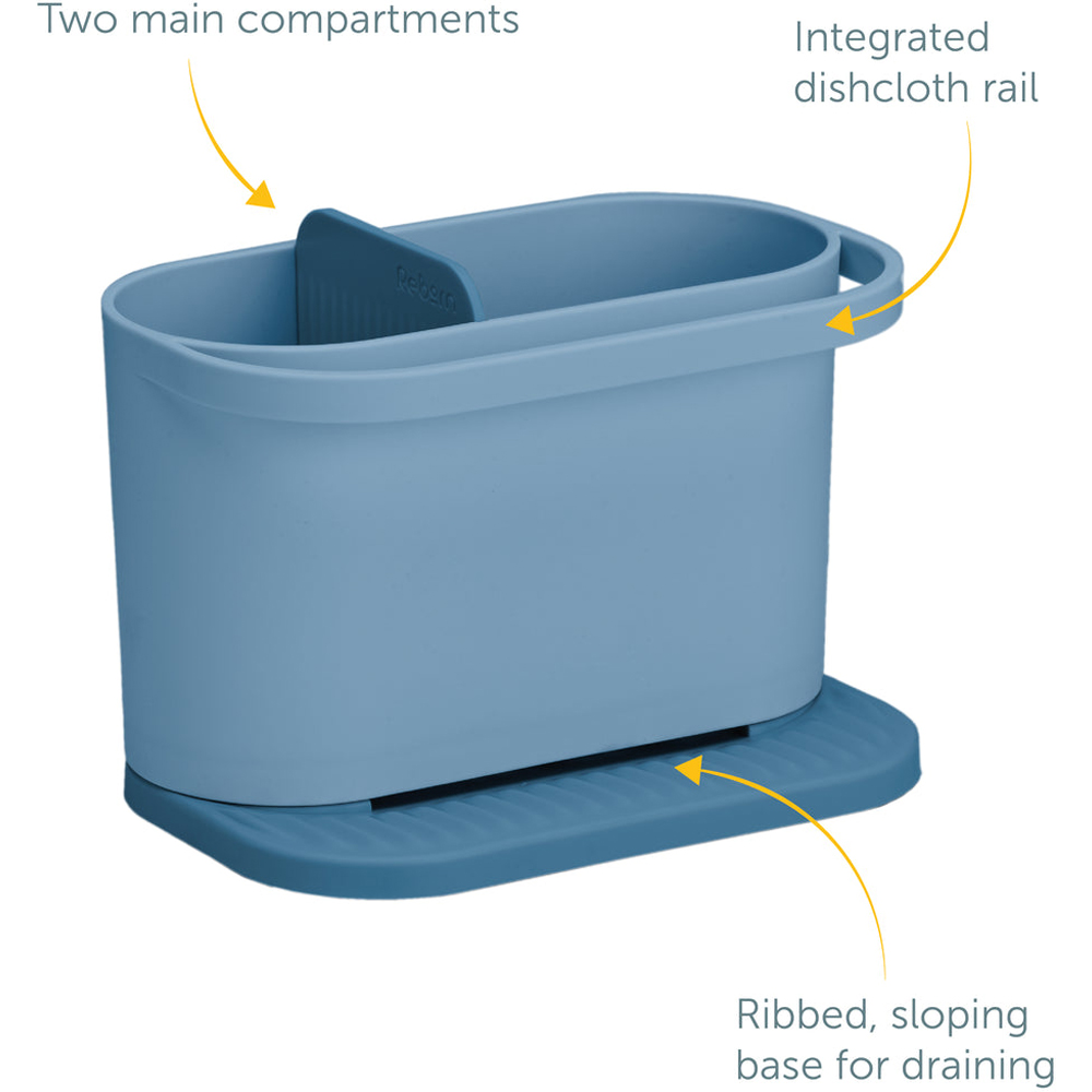 ReBorn Avon Blue Deep Washing Up Bowl and Sink Tidy Bundle 9L Image 4
