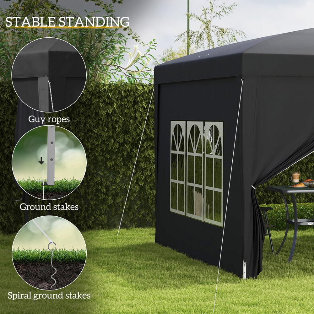 Outsunny 3 x 3m Black Pop Up Gazebo Party Tent Image 7