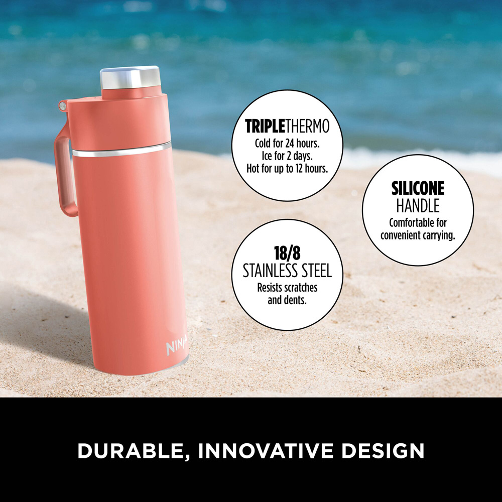 Ninja Thirsti Coral Travel Bottle 700ml Image 2