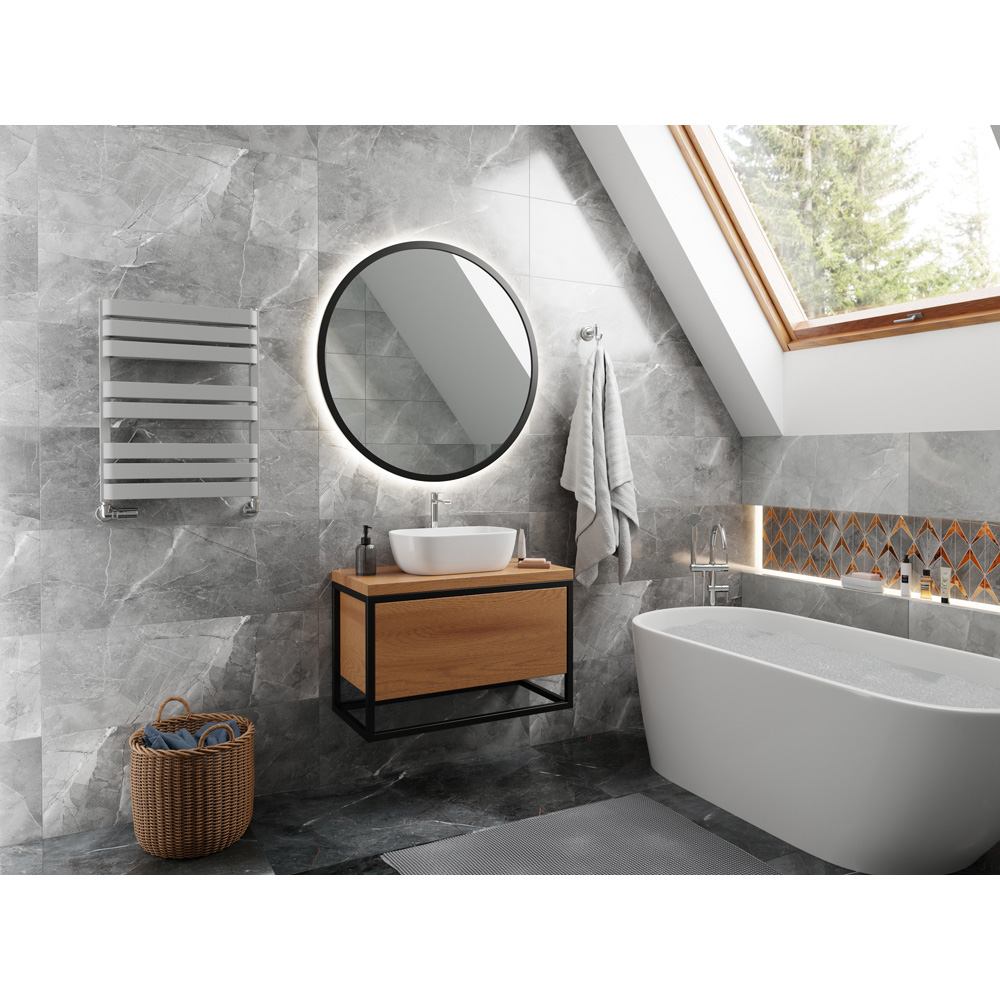 Terma Warp T Bold Salt n Pepper Heated Towel Rail 1569 BTU 655 x 500mm Image 8