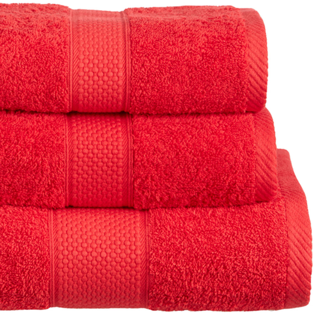 Imperial Ringspun Combed Cotton Red Turkish Face Towel 2 Pack Image 2