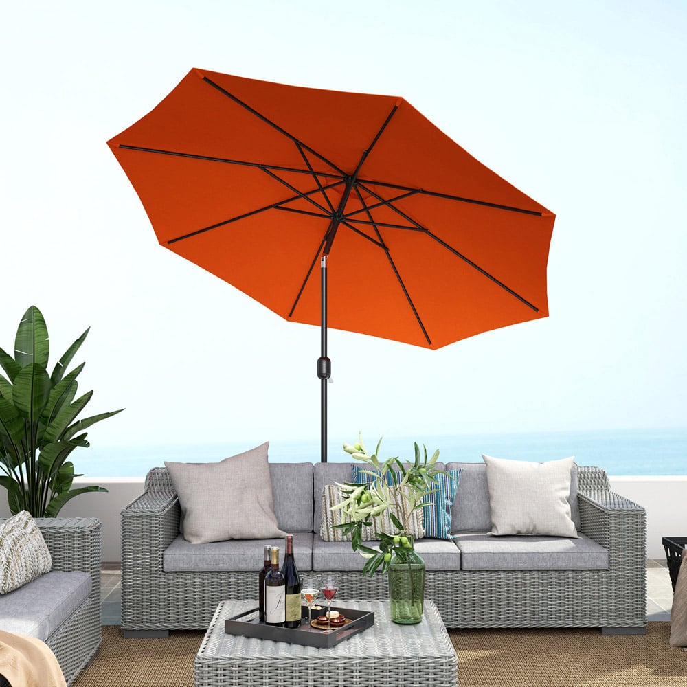 Outsunny Orange Crank and Tilt Parasol 3m Image 3