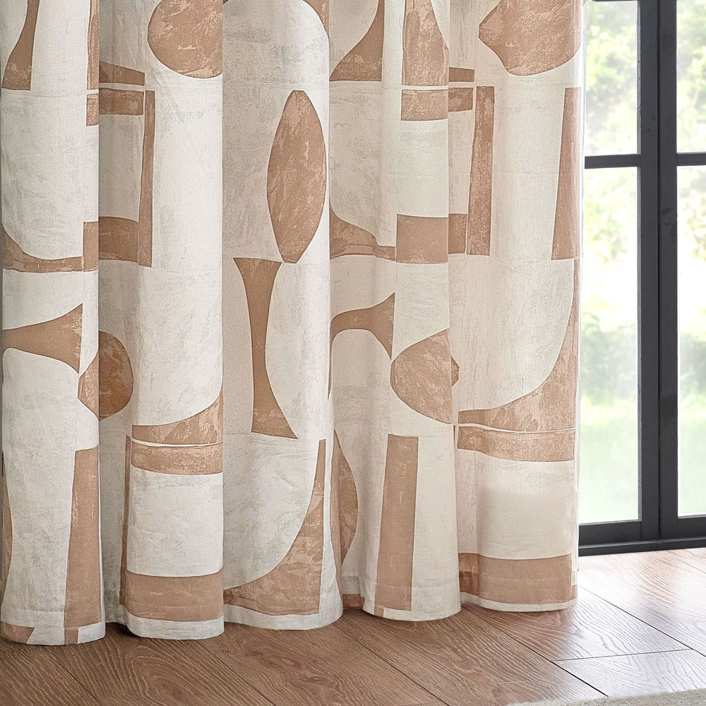 Hoem Carro Clay Abstract Eyelet Curtains 229 x 137cm Image 3
