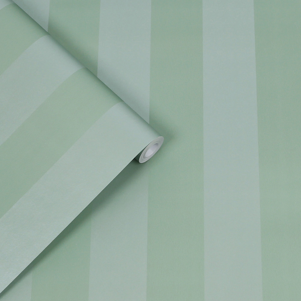 Laura Ashley Pearlescent Stripe Jade Green Wallpaper Image 2