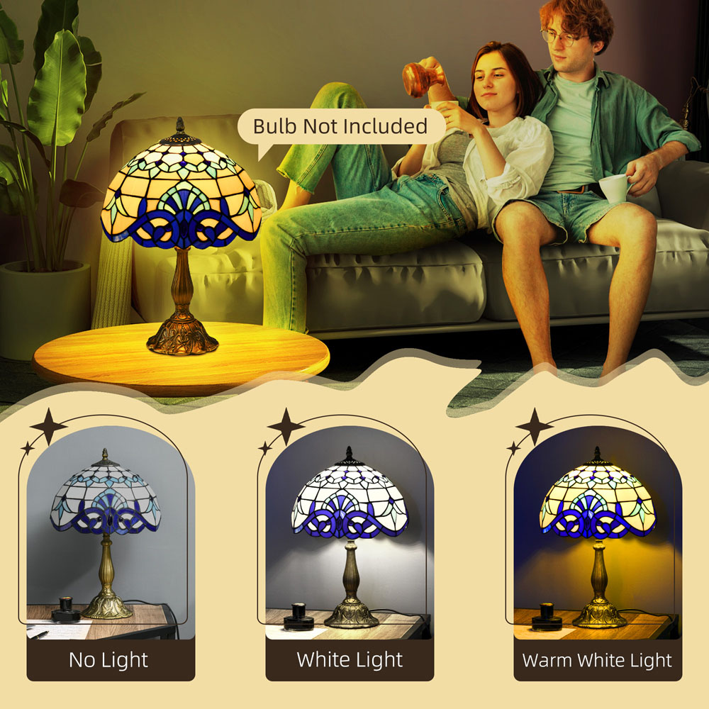 Portland Stained Glass Antique Table Lamp Image 8