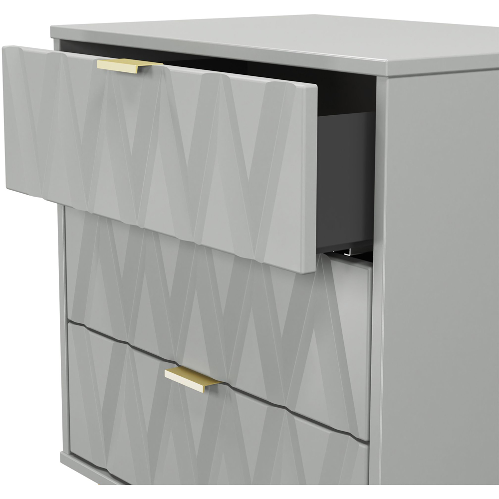 Crowndale Diamond 3 Drawer Dusk Grey Midi Chest of Drawers Ready Assembled Image 6