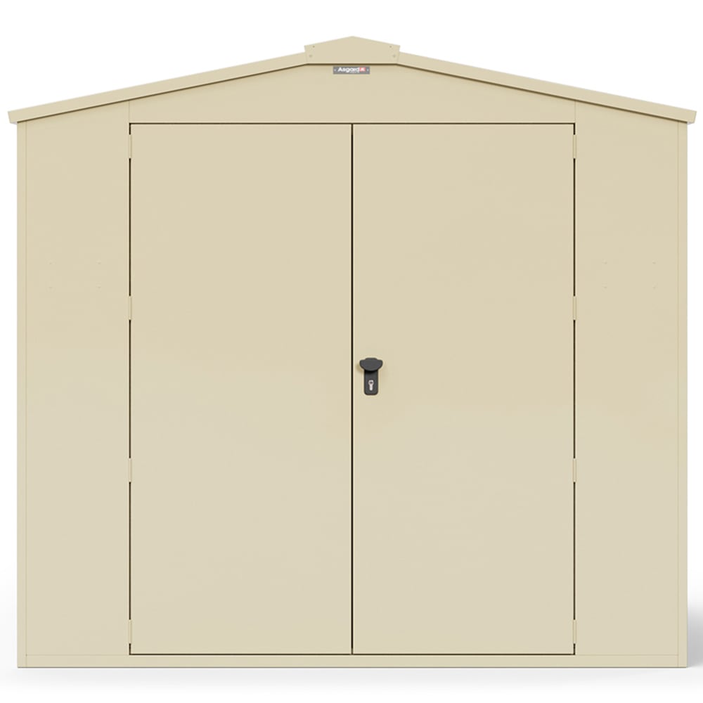 Asgard Gladiator 7 x 9ft Double Door Cream High Security Apex Bike Shed Image 3